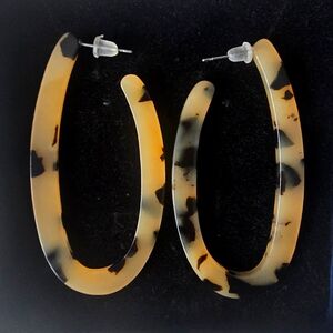 Tortoise Shell Acrylic Hoop Earring